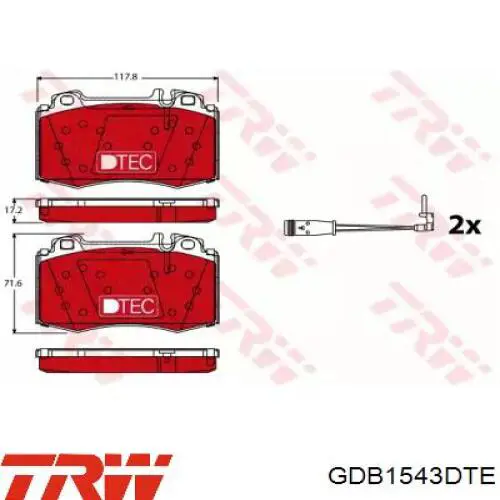 Передние тормозные колодки GDB1543DTE TRW