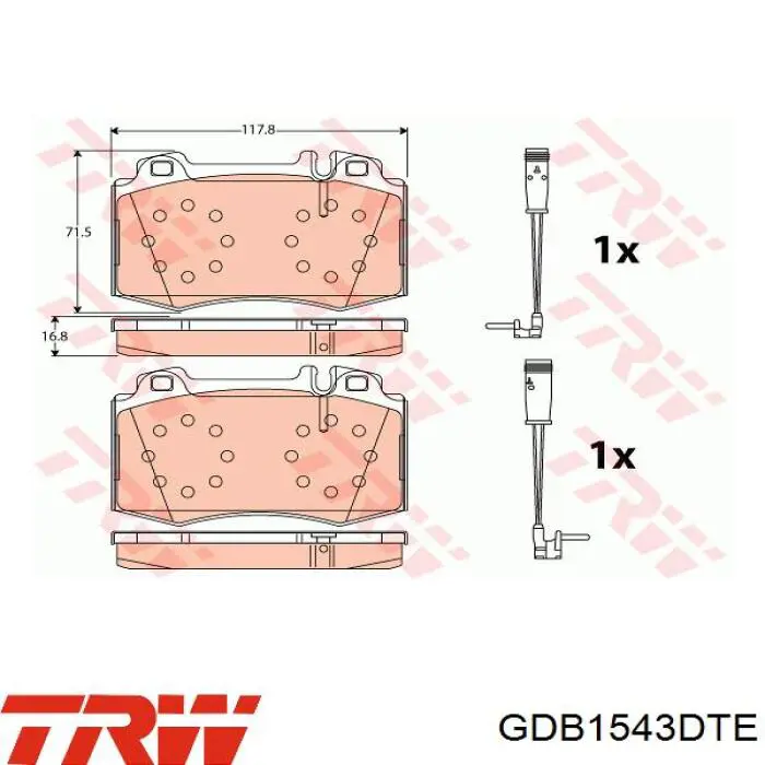 Колодки TRW GDB1543DTE цена, от 47.43 USD