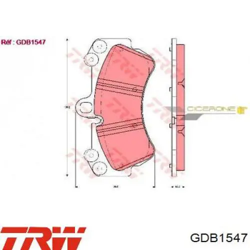 Купить GDB1547 TRW Колодки тормозные