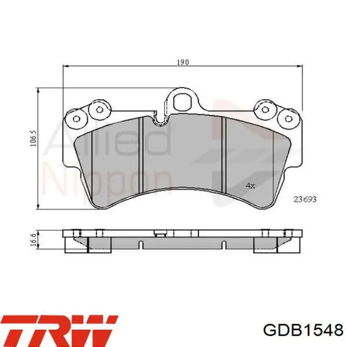 GDB1548 TRW Колодки передние