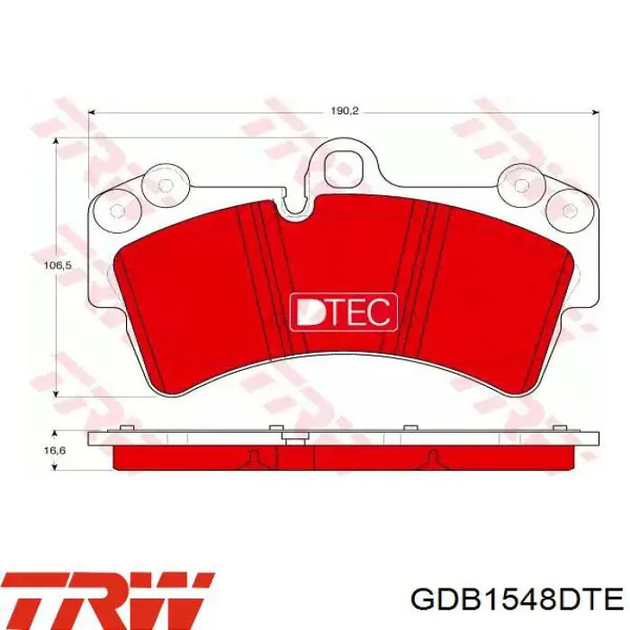 Передние тормозные колодки GDB1548DTE TRW