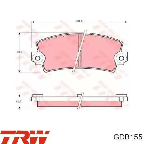 Задние тормозные колодки GDB155 TRW