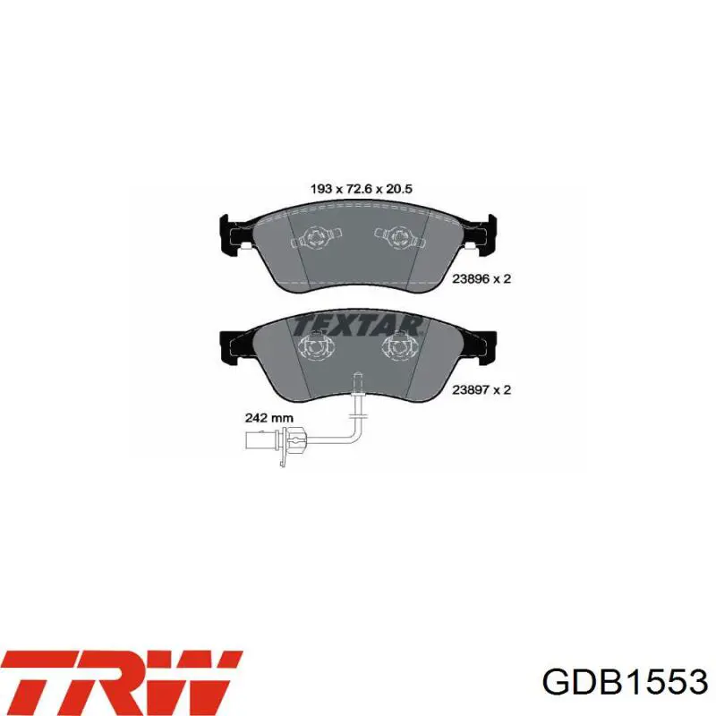 Тормозные колодки TRW GDB1553