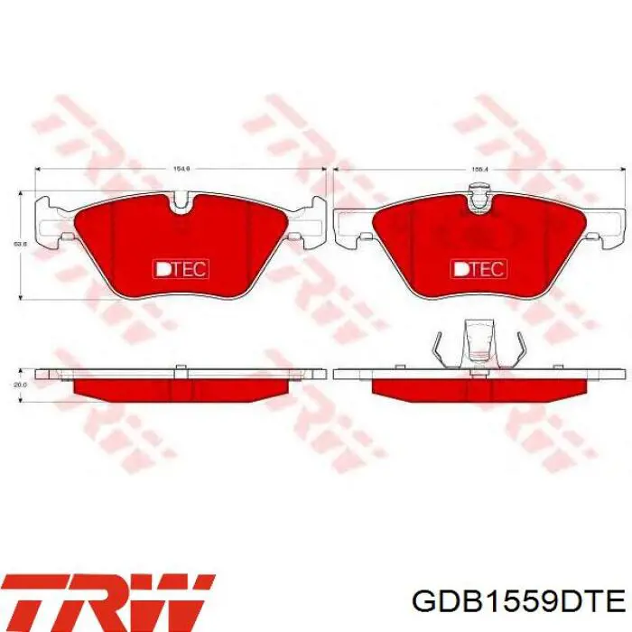 Передние тормозные колодки GDB1559DTE TRW