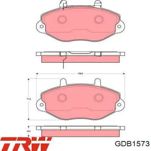 GDB1573 TRW колодки тормозные передние дисковые
