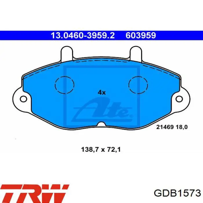 Колодки TRW GDB1573 цена, от 11.41 USD