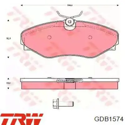 Передние тормозные колодки GDB1574 TRW