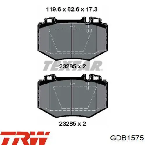 Купить GDB1575 TRW Колодки тормозные
