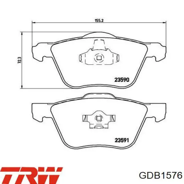 Купить GDB1576 TRW Колодки тормозные