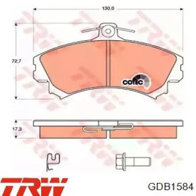 Колодки TRW GDB1584 цена, от 33.45 USD