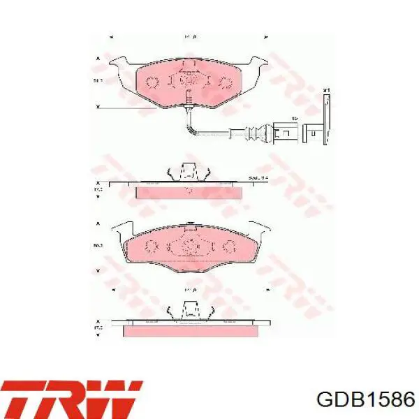 GDB1586 TRW колодки тормозные передние дисковые