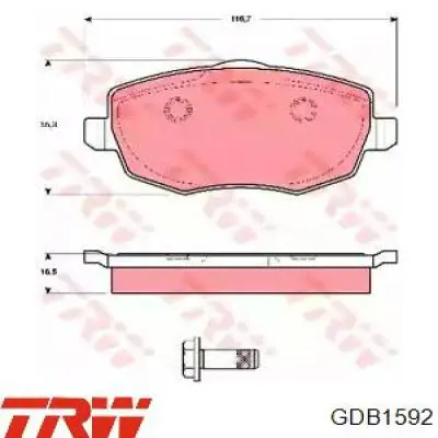 Передние тормозные колодки GDB1592 TRW