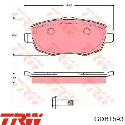 Передние тормозные колодки GDB1593 TRW