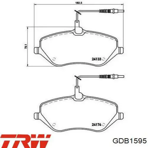Передние тормозные колодки GDB1595 TRW
