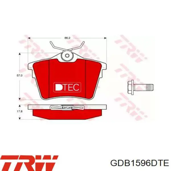 Задние тормозные колодки GDB1596DTE TRW