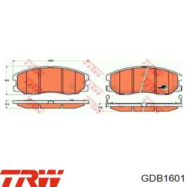 Купить GDB1601 TRW Колодки тормозные задние, дисковые