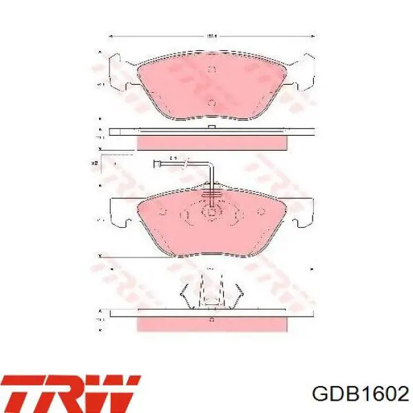 GDB1602 TRW колодки тормозные передние дисковые