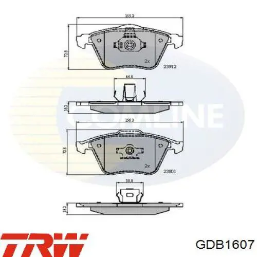 Передние тормозные колодки GDB1607 TRW