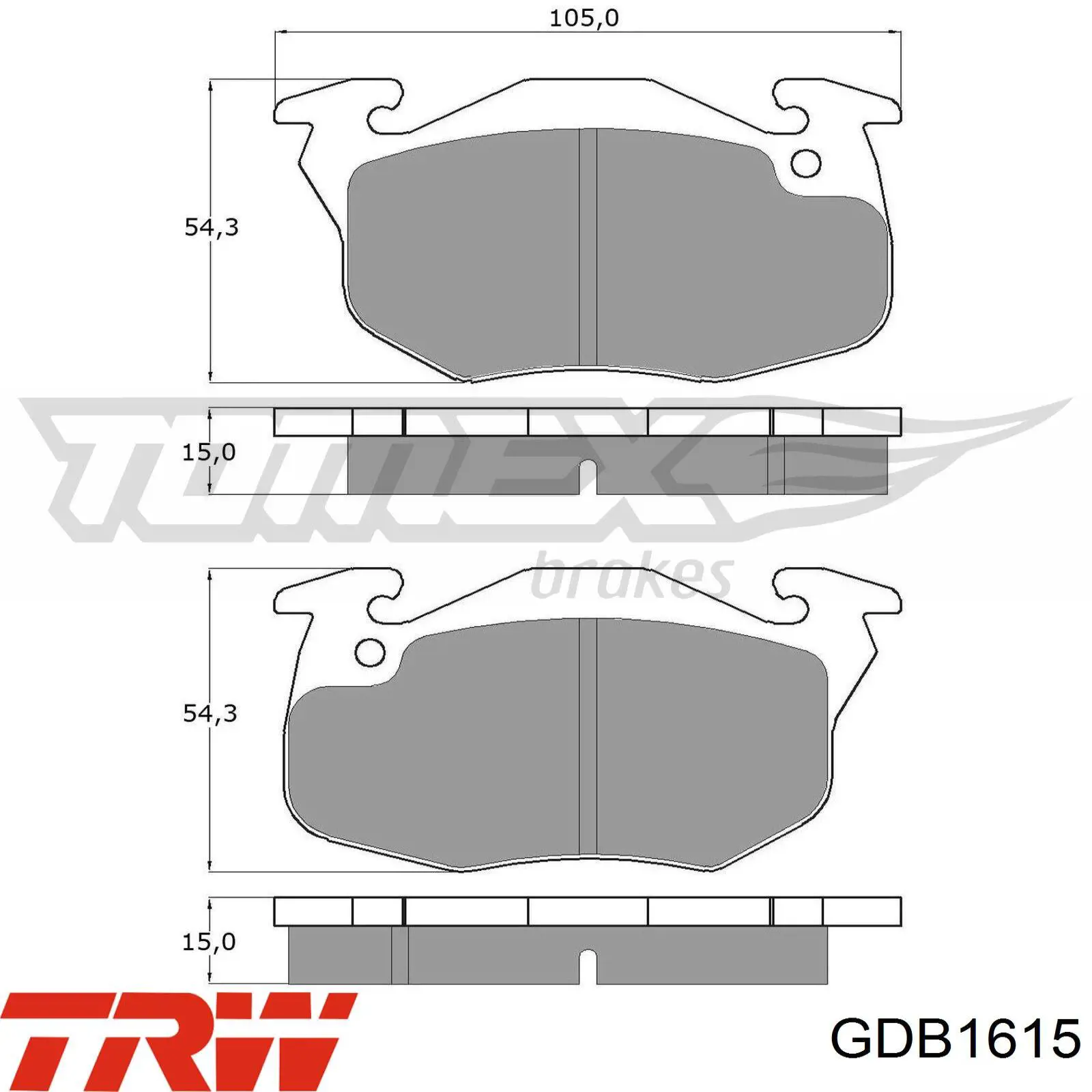 Купить GDB1615 TRW Колодки тормозные