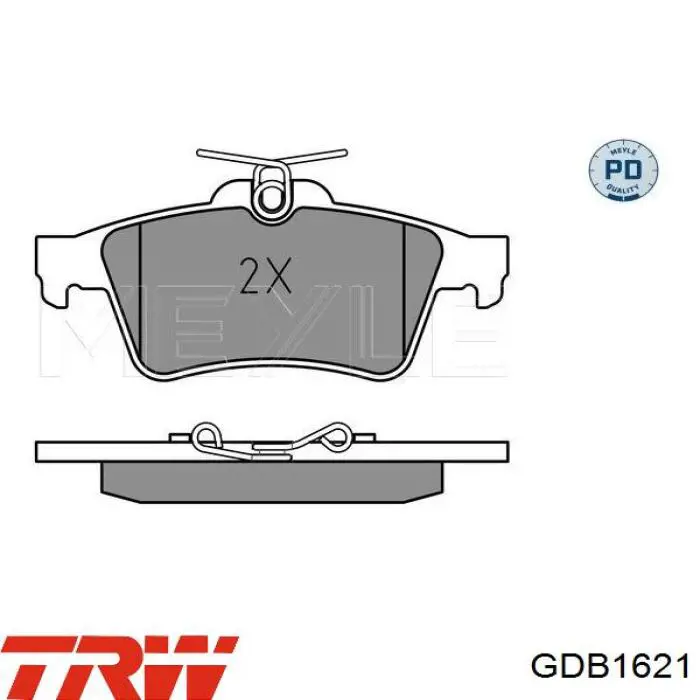 Задние тормозные колодки GDB1621 TRW