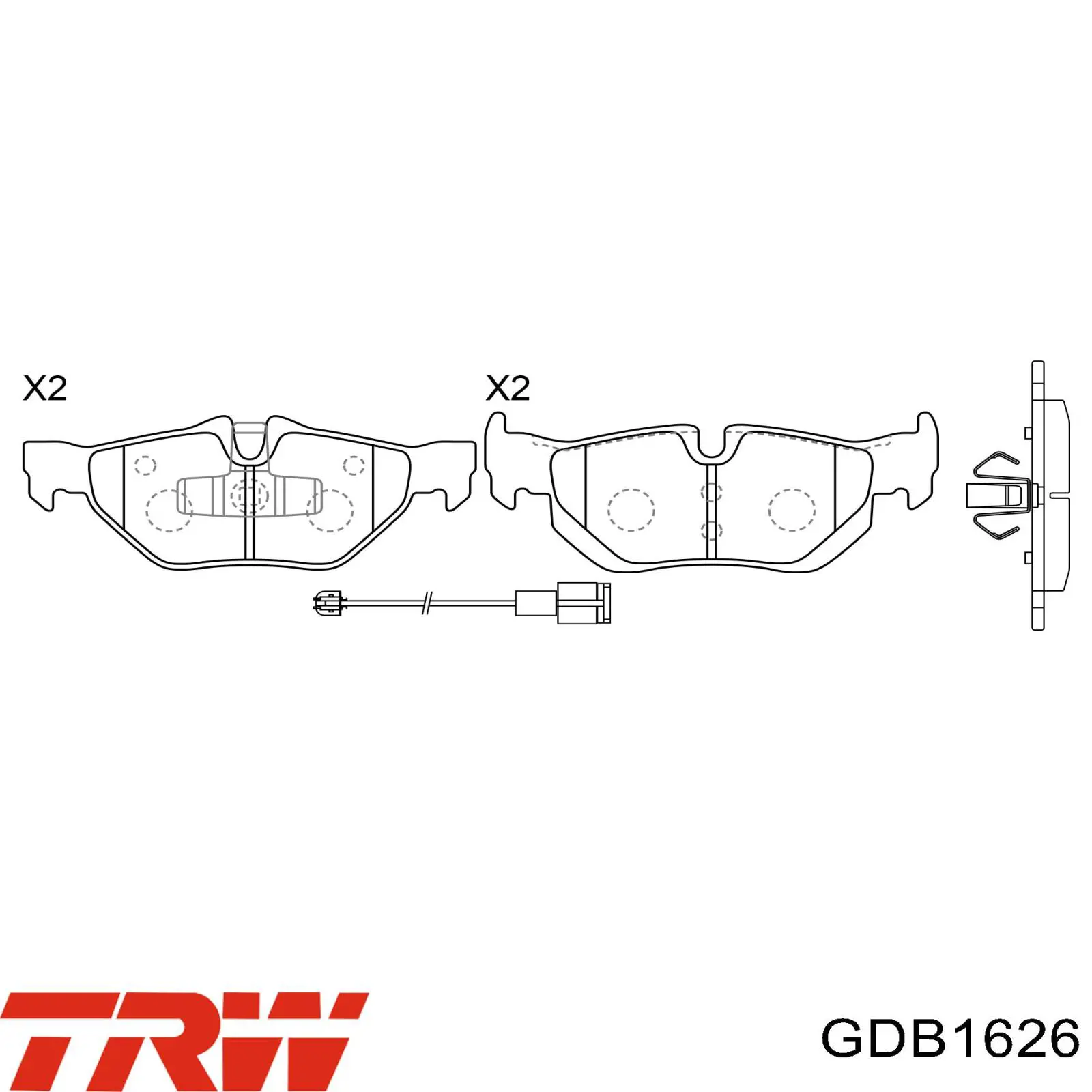 Задние дисковые колодки TRW GDB1626