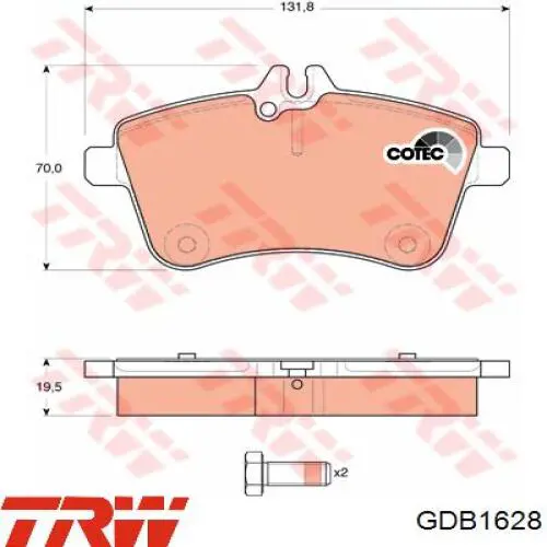 Передние тормозные колодки BTR2473 Tashiko