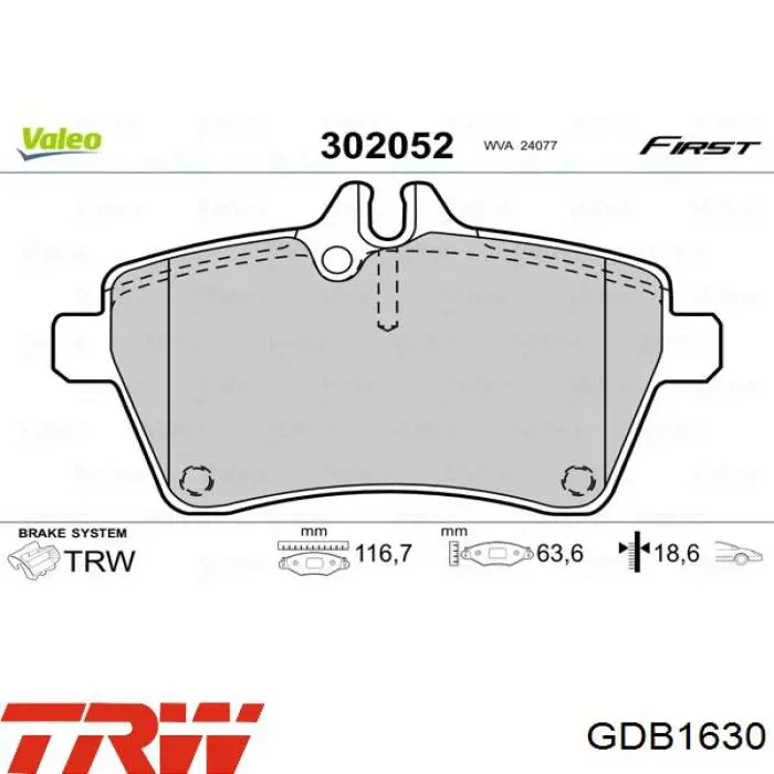 Тормозные колодки TRW GDB1630