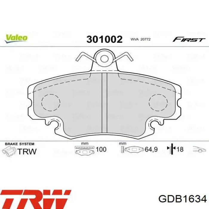 Тормозные колодки TRW GDB1634