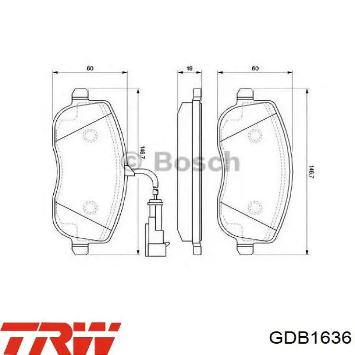 Передние тормозные колодки GDB1636 TRW