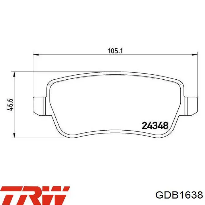 Задние дисковые колодки TRW GDB1638