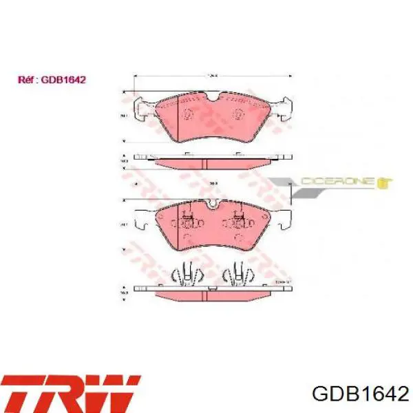 Передние тормозные колодки GDB1642 TRW