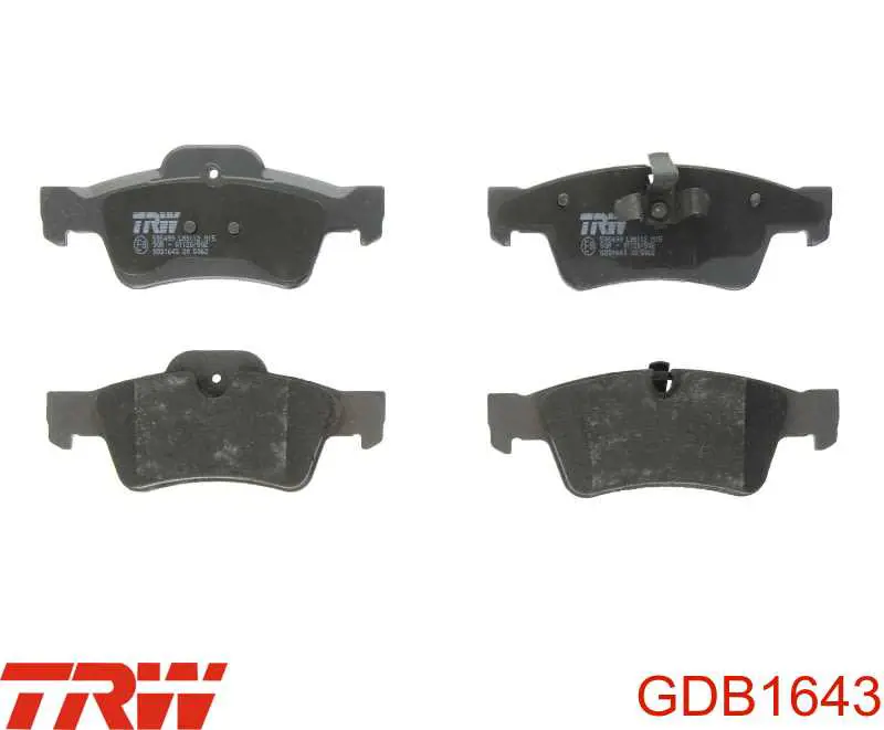 Колодки тормозные задние дисковые TRW GDB1643