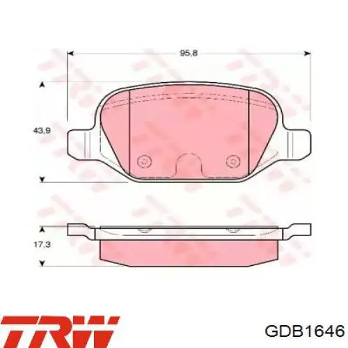 GDB1646 TRW колодки тормозные задние дисковые