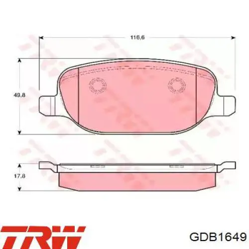 Купить GDB1649 TRW Колодки тормозные задние, дисковые