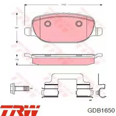 Задние тормозные колодки GDB1650 TRW