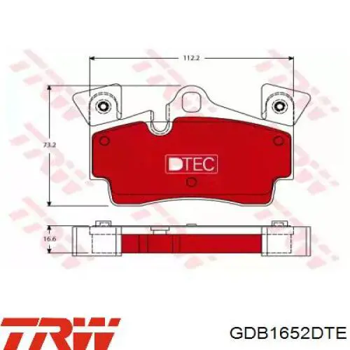 GDB1652DTE TRW колодки тормозные задние дисковые