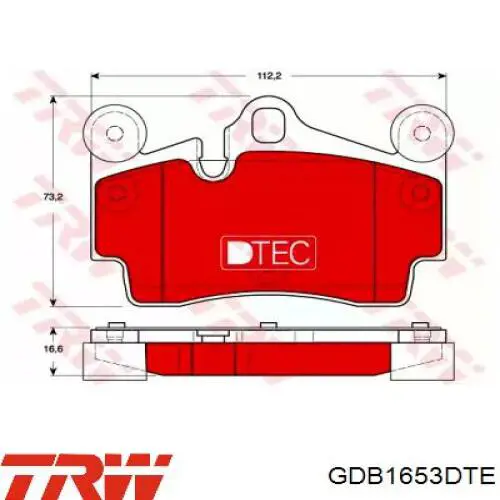 Купить GDB1653DTE TRW Колодки тормозные задние, дисковые