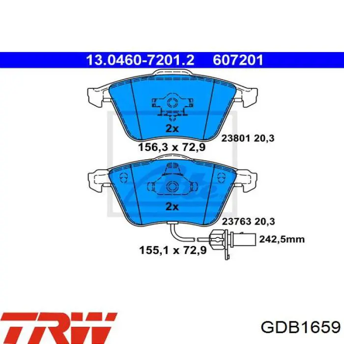 GDB1659 TRW Колодки передние