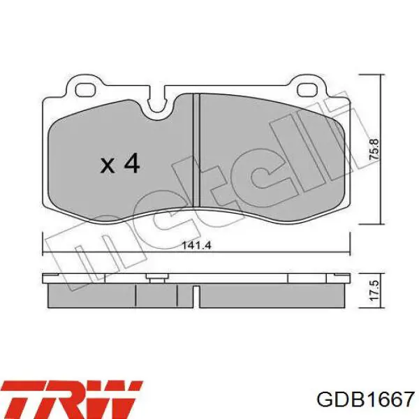 GDB1667 TRW Колодки передние