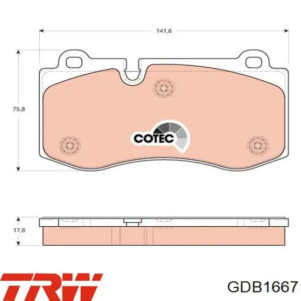 GDB1667 TRW колодки тормозные передние дисковые