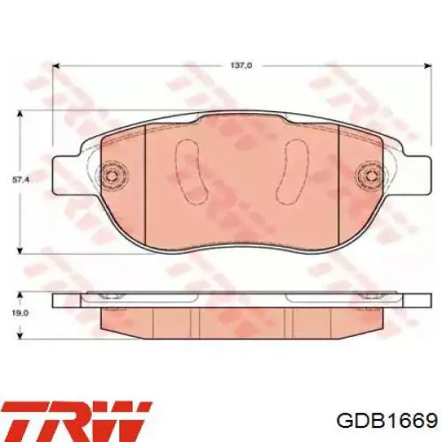 GDB1669 TRW колодки тормозные передние дисковые