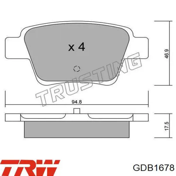 Задние дисковые колодки TRW GDB1678