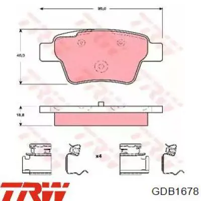 GDB1678 TRW Колодки тормозные дисковые комплект