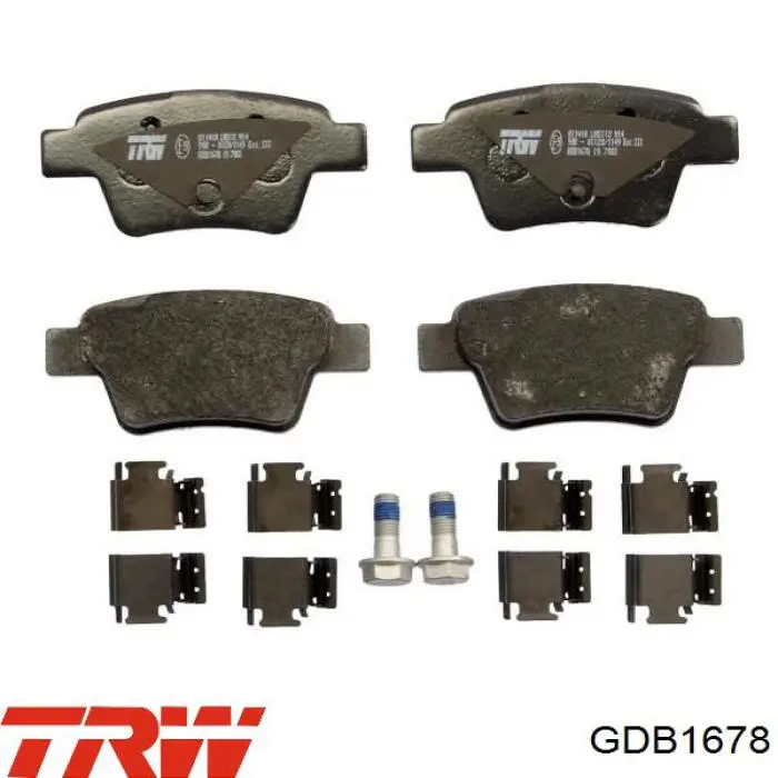 GDB1678 TRW задние тормозные колодки