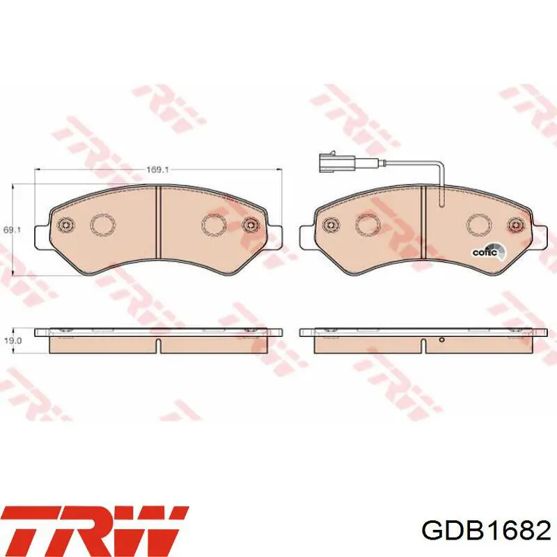 Задние тормозные колодки GDB1682 TRW