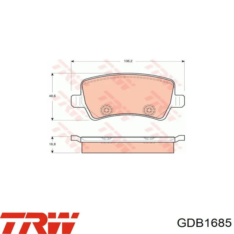 Купить GDB1685 TRW Колодки тормозные задние, дисковые