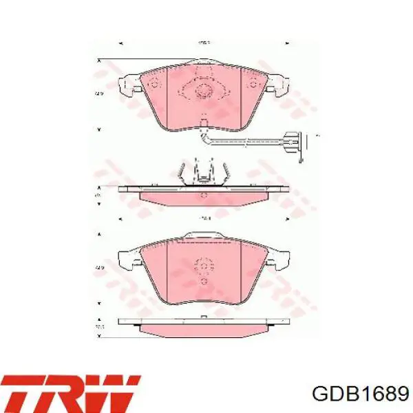 Передние тормозные колодки GDB1689 TRW