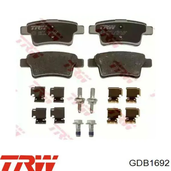 GDB1692 TRW колодки тормозные задние дисковые
