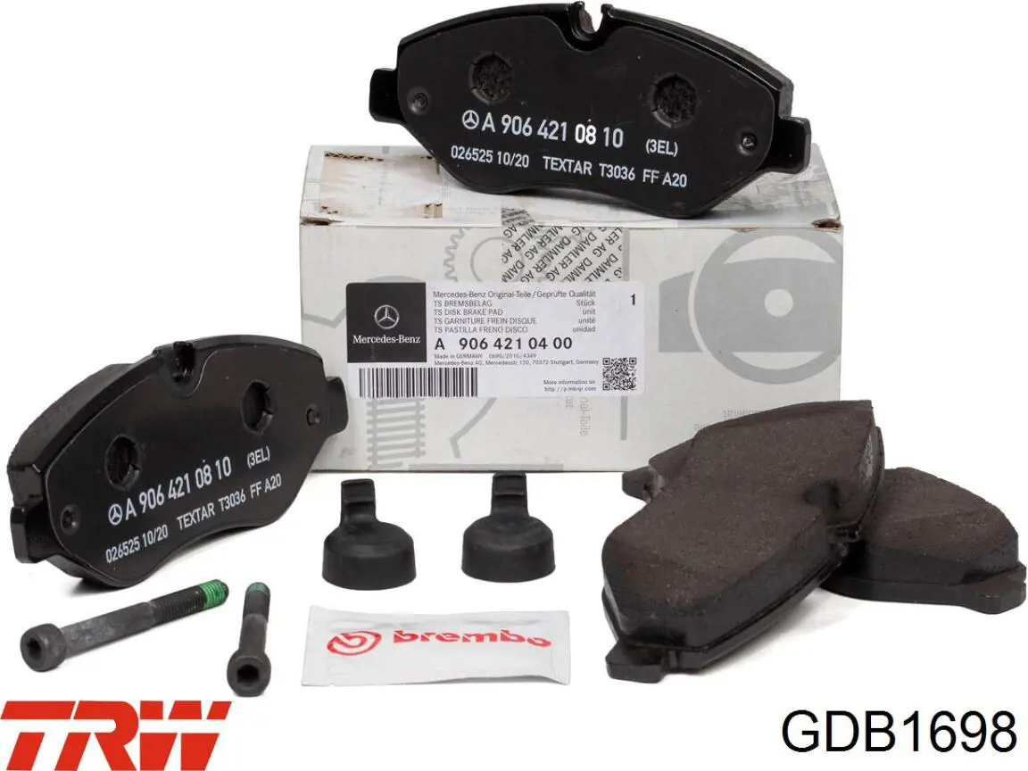Передние тормозные колодки GDB1698 TRW