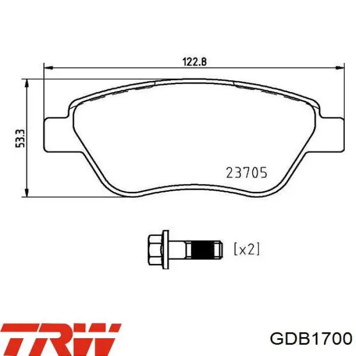 Тормозные колодки TRW GDB1700